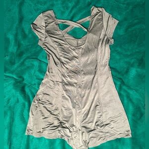 Army green romper; loose fit